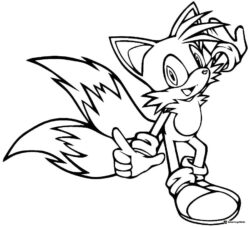 Tails posing with tails coloring page
