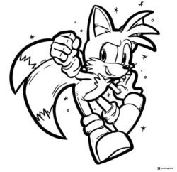 Tails ready to fight coloring page