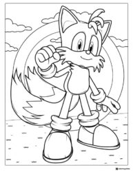 Tails the Fox Standing Coloring Page
