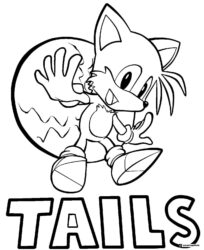 Tails with big text coloring page