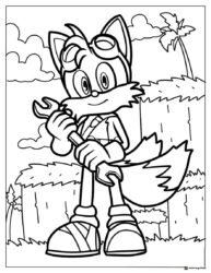 Tails with wrench coloring page