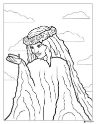 Te Fiti Coloring Sheet a close up with clouds and open hand