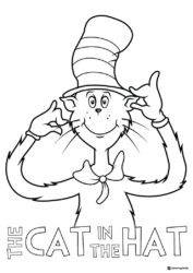 The Cat in the Hat Adjusting Hat Coloring Page