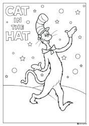 The Cat in the Hat Walking Coloring Page