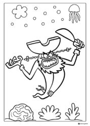 The Flying Dutchman with sword Coloring Page