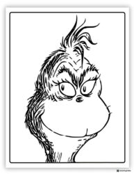 The Grinch Close Up Coloring Page