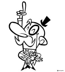 The Mayor Powerpuff Girls Coloring Page Pointing Up