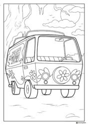 The Mystery Machine van coloring page