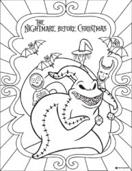 The Nightmare Before Christmas Coloring Page with Oogie Boogie