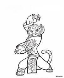 Tigress from Kung Fu Panda Coloring Page