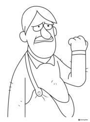 Toby Determined Coloring Sheet Frowning