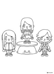 Toca Boca characters with stand coloring page