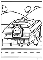 Toca Boca store and landscape coloring page