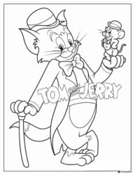 Tom and Jerry dressed up coloring page