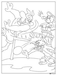 Tom and Jerry playing volleyball Spike as referee