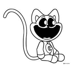 Toy CatNap Coloring Page sitting down 1