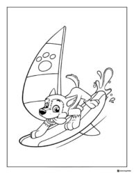 Tracker Coloring Page Windsurfing on Water