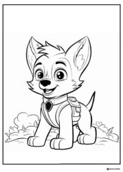 Tracker Coloring Page in Crouching Pose