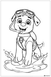 Tracker Coloring Page with Goggles Splashing Water