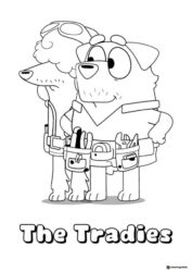 Tradies Duo Coloring Page with Tools and Utility Belts