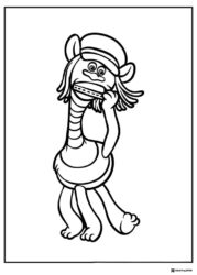 Trolls Cooper playing a harmonica coloring page
