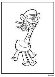 Trolls Cooper wearing a hat with open mouth coloring