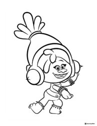 Trolls Cooper wearing headphones coloring sheet