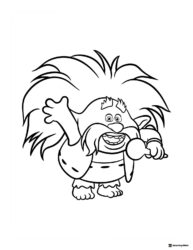 Trolls Gristle Sr. singing with microphone coloring
