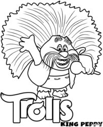 Trolls King Peppy singing with microphone coloring