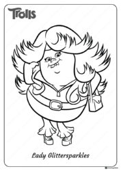 Trolls Lady Glittersparkles posing coloring page