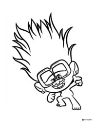 Trolls Tiny Diamond with sunglasses coloring page