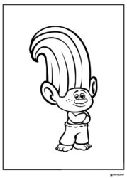 Trolls character with crossed arms coloring page