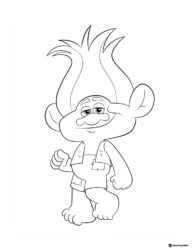 Trolls wearing overalls walking coloring page