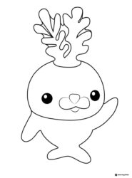 Tunip waving Octonauts coloring page