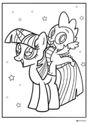 Twilight Sparkle and Spike coloring page