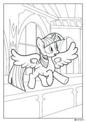 Twilight Sparkle walking indoors coloring page