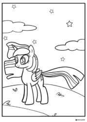 Twilight Sparkle with clouds and stars coloring