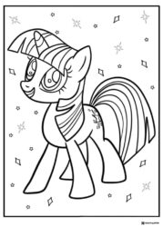 Twilight Sparkle with stars coloring page