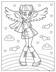 Twilight Sparkle with wings Equestria Girls coloring