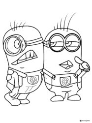 Two Minions Arguing Coloring Sheet
