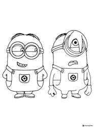 Two Minions with Different Expressions Coloring Page