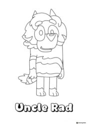 Uncle Rad Coloring Sheet with Wavy Fur and Cheerful Smile