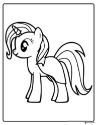 Unicorn pony with long tail coloring page