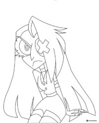 Vaggie Coloring Page with Angry Expression