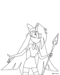 Vaggie Coloring Page with Spear