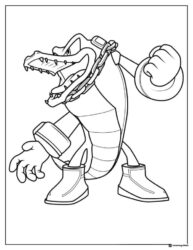 Vector the Crocodile Coloring Page with Chain