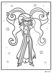 Velvet Coloring Page with Hearts and Stars