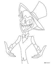 Vox Coloring Page with Top Hat and Open Arms