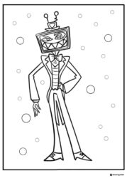 Vox Hazbin Hotel Coloring Page with circles