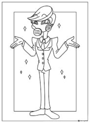 Vox Hazbin Hotel Coloring Sheet shrugging
